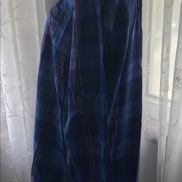 Flannel plaid longsleeve shirt pajamas blue XL - Picture 6 of 9